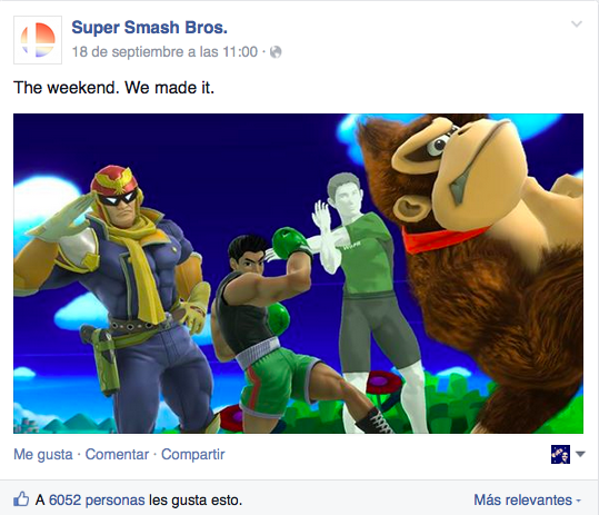 Posts del community manager de Smash Brothers en EUA.