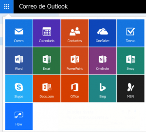 Así se despliegan diversas funciones de Microsoft desde el menú de acceso de Outlook 2017