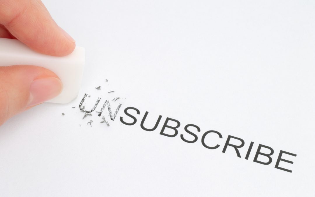 Hand erase part of the unsubscribe word
