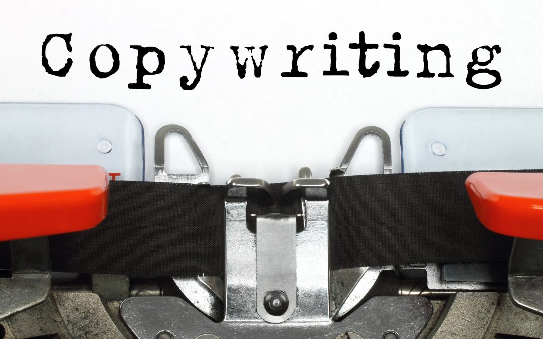 Part of typing machine with typed copywriting word